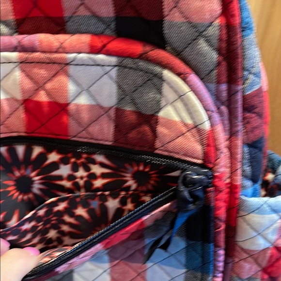 Vera Bradley Plaid Backpack - Red, Blue, Black - Picture 3 of 7
